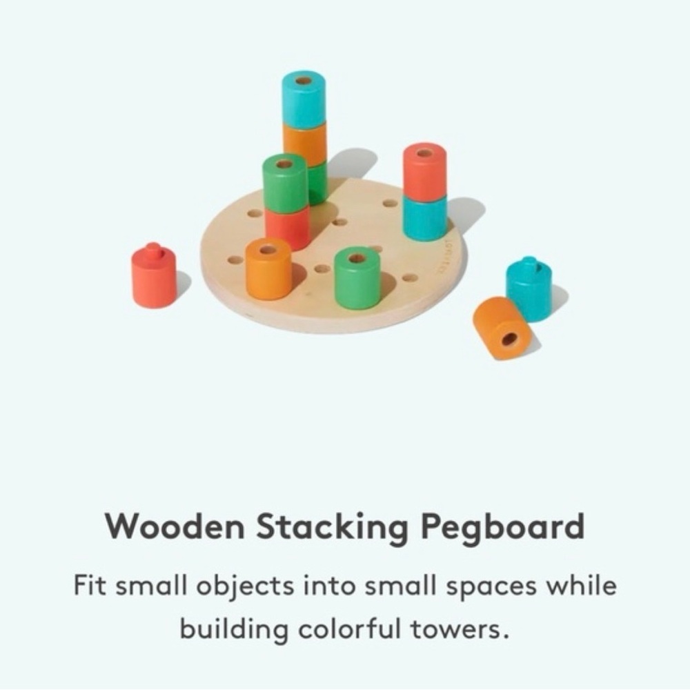 Lovevery Wooden Stacking Pegboard with carry bag